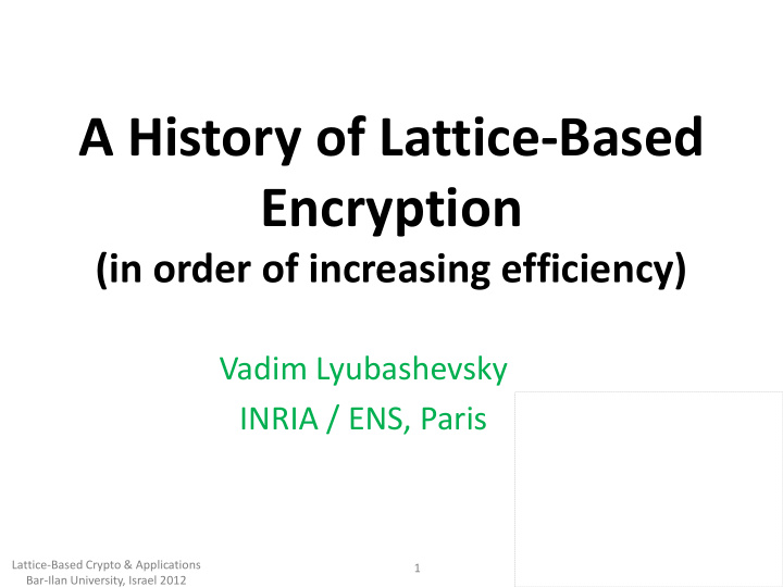a history of lattice based
