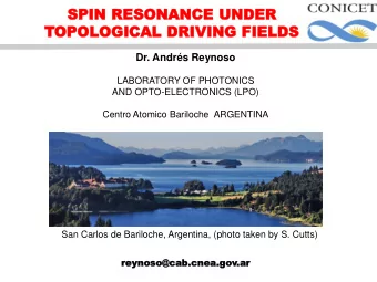 TOPO  OPOLOGICA  OGICAL  L DR  DRIVING  IVING FIEL  FIELDS  DS  Dr. Andrs Reynoso  LABORATORY OF