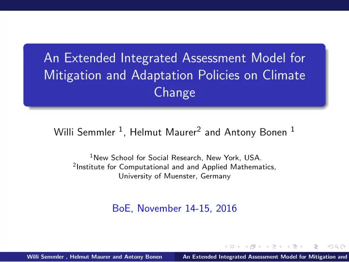 an extended integrated assessment model for mitigation