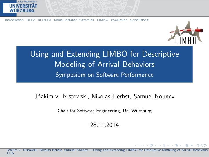 using and extending limbo for descriptive modeling of