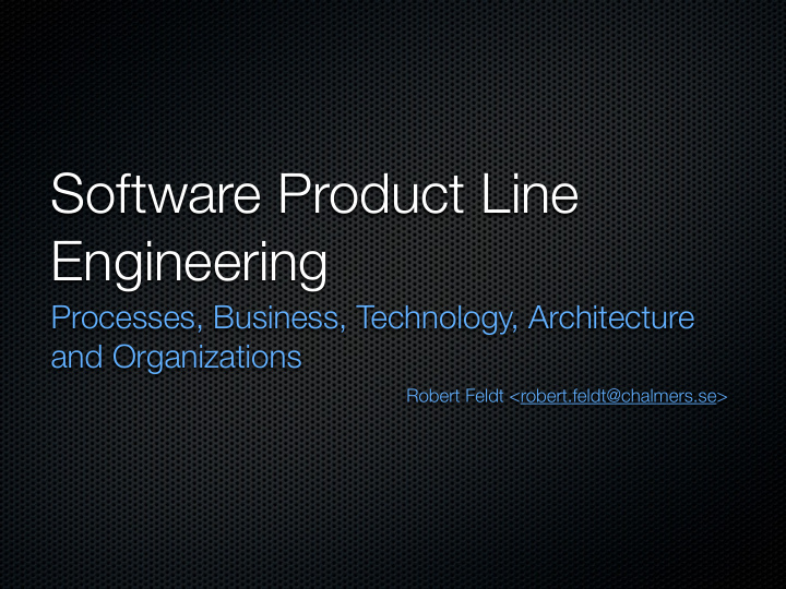 software product line engineering