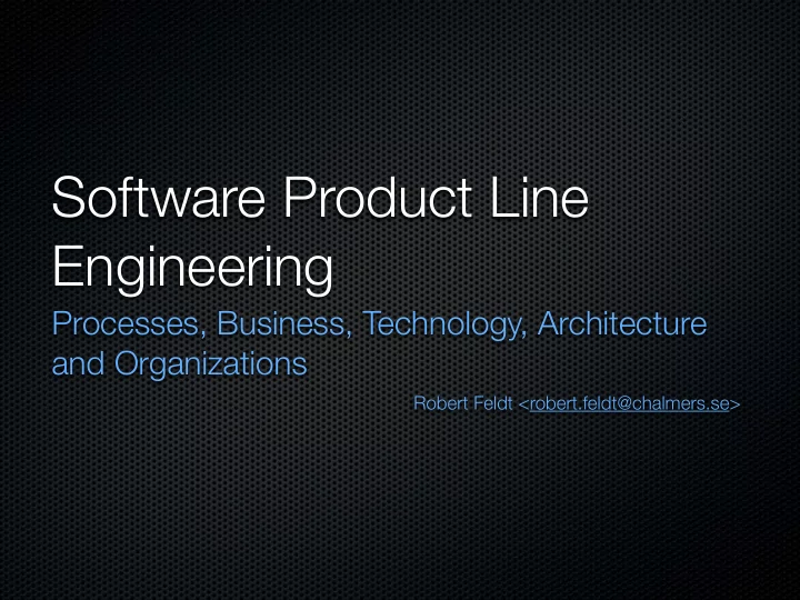software product line engineering