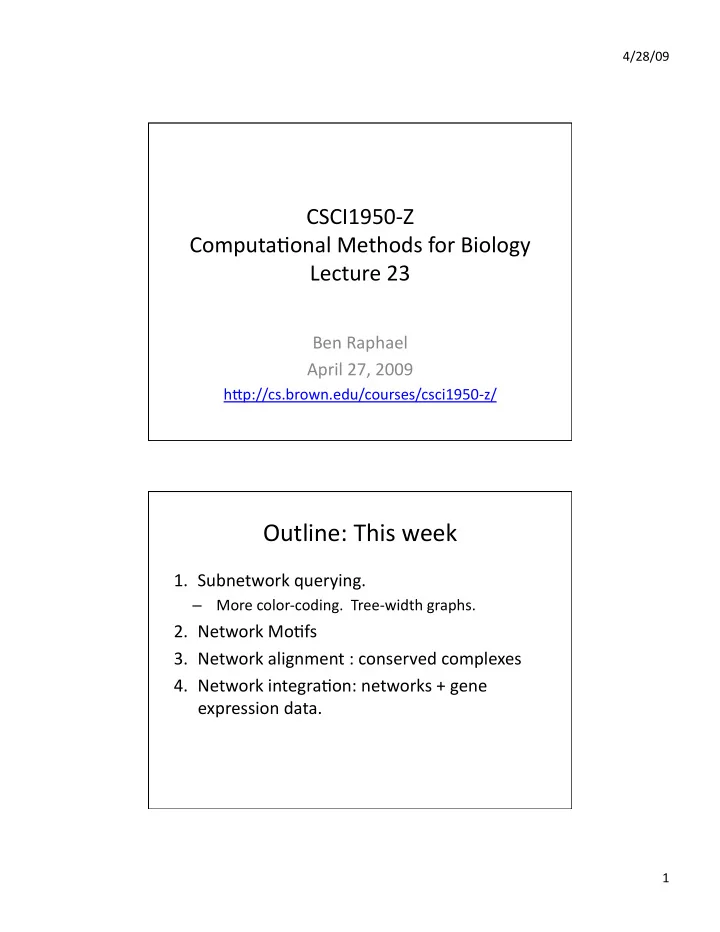 outline this week
