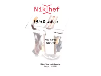 QUAD testbox  Fred Hartjes  NIKHEF  Nikhef/Bonn LepCol meeting  February 25, 2019  Simplified