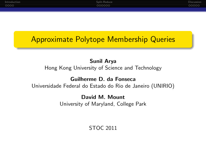 approximate polytope membership queries