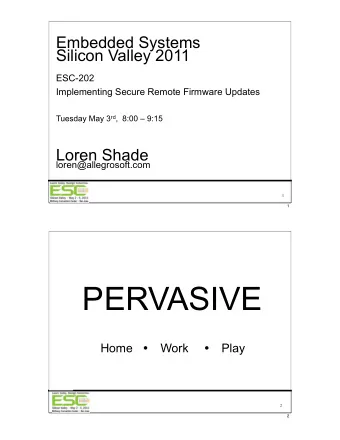 PERVASIVE Home ! Work ! Play  2  2  Pervasive (Home)  TURBOCHEF  www.turbochef.com  MOXI