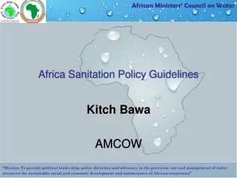 Kitch Bawa  AMCOW Mission: To provide political leadership, policy direction and advocacy in the