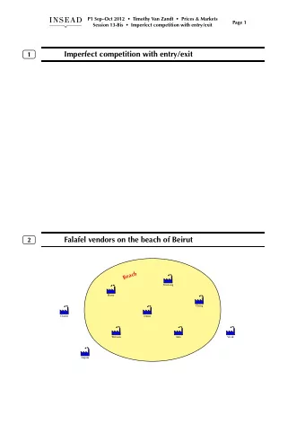 Imperfect competition with entry/exit  1  Falafel vendors on the beach of Beirut  2  h  c  a  e  B