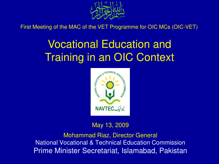 training in an oic context