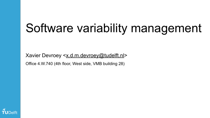software variability management