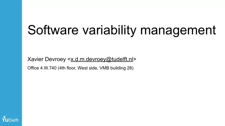 software variability management