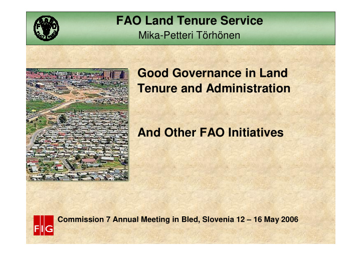 fao land tenure service