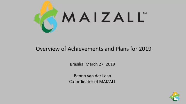 overview of achievements and plans for 2019