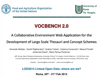 VOCBENCH 2.0  A Collaborative Environment Web Application for the  Development of Large Scale
