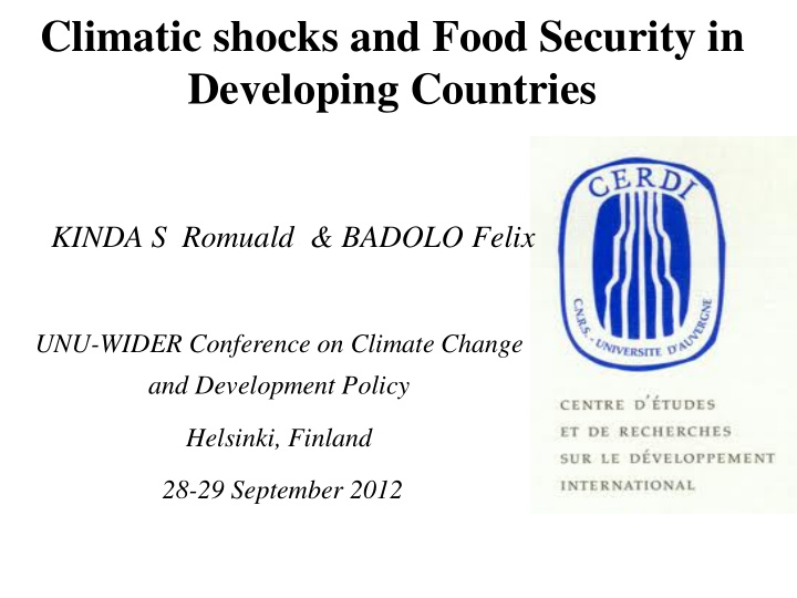 kinda s romuald badolo felix unu wider conference on