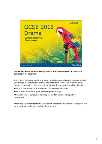 1 To start, heres an overview of the new specification. The content has been organised into