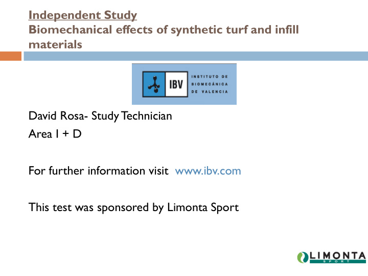 independent study biomechanical effects of synthetic turf