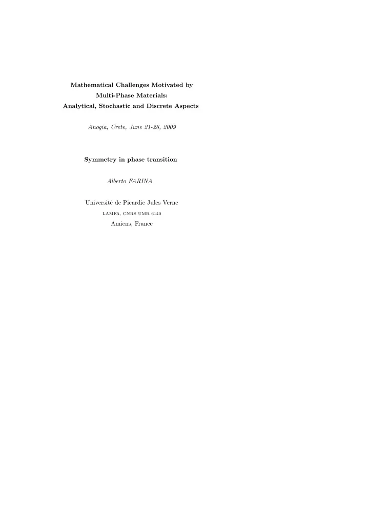 mathematical challenges motivated by multi phase