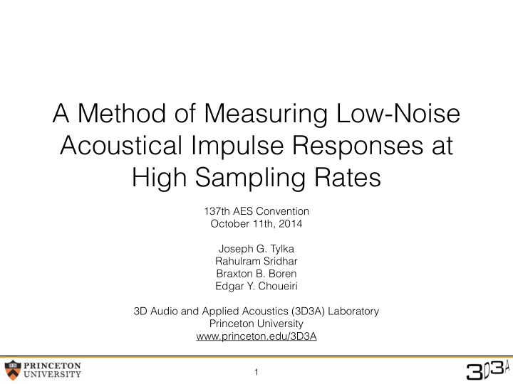 a method of measuring low noise acoustical impulse