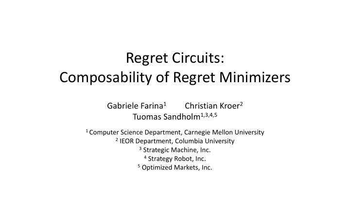 composability of regret minimizers