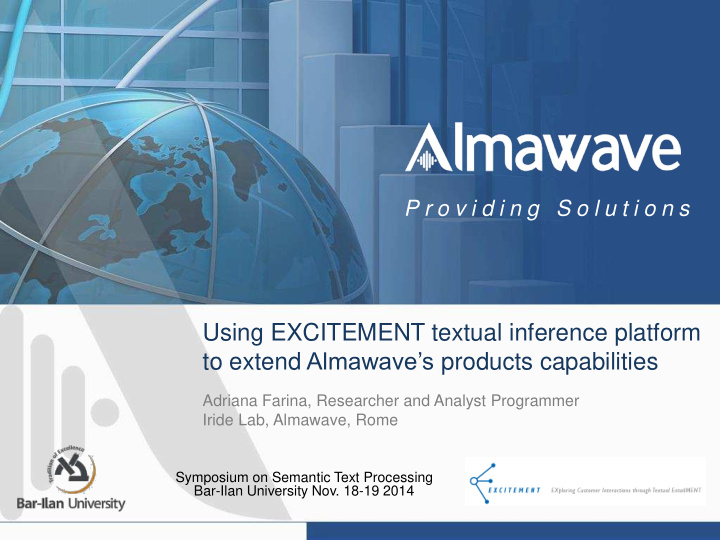 using excitement textual inference platform