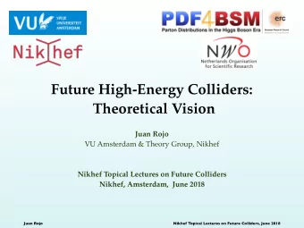 Future High-Energy Colliders:  Theoretical Vision  Juan Rojo  VU Amsterdam &amp; Theory Group,
