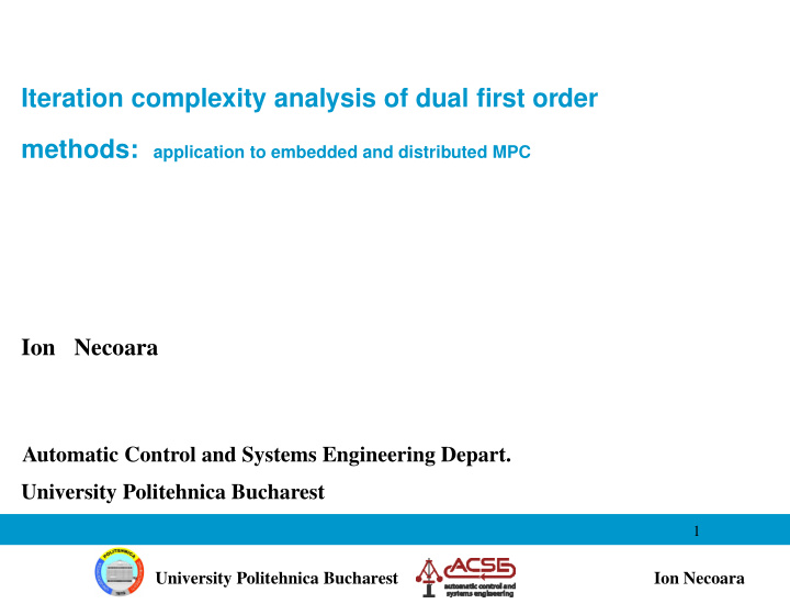 iteration complexity analysis of dual first order methods