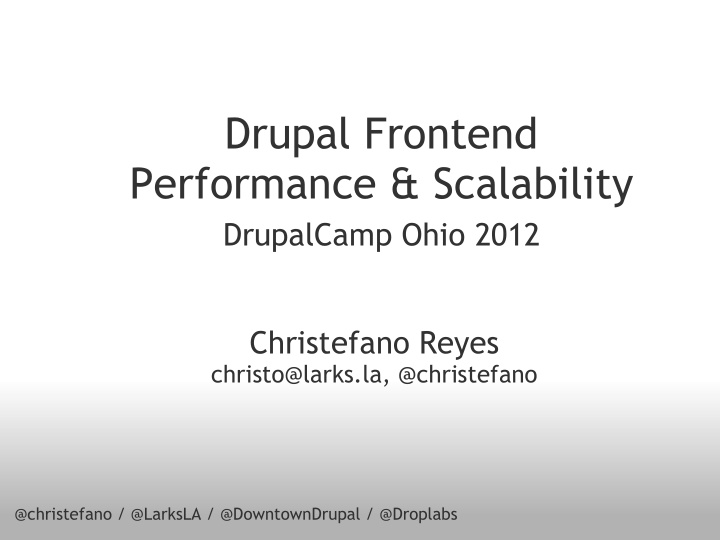 drupal frontend performance scalability