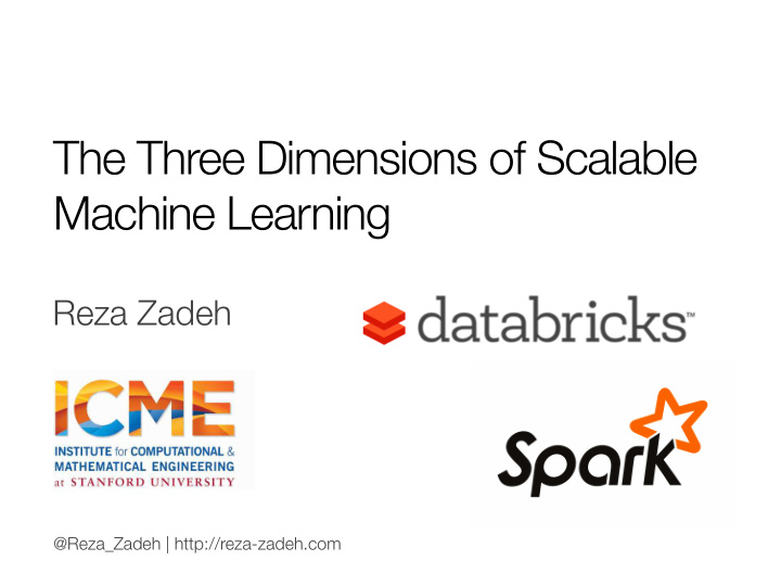 the three dimensions of scalable machine learning