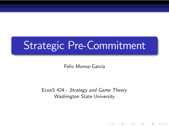 strategic pre commitment