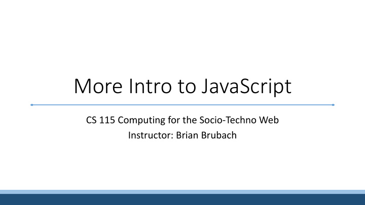 more intro to javascript