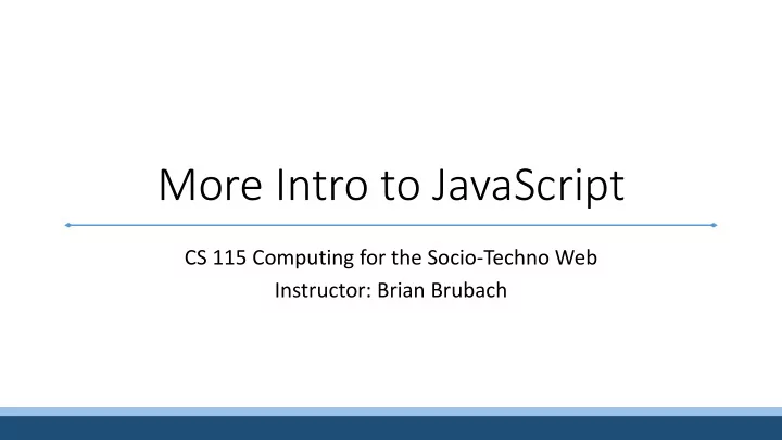 more intro to javascript
