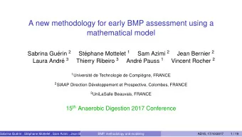 A new methodology for early BMP assessment using a  mathematical model erin 2 ephane Mottelet 1 Sam