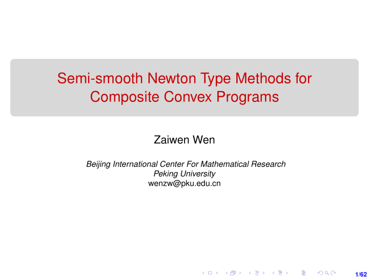 semi smooth newton type methods for composite convex