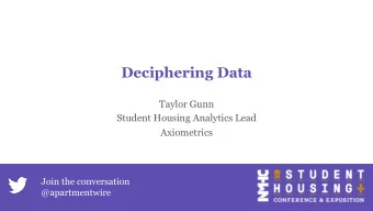 Join the conversation  @apartmentwire  U.S. Trends  Enrollment and Demographics  U.S. Change in