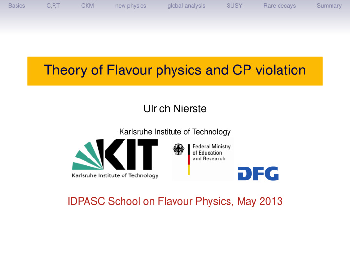 theory of flavour physics and cp violation