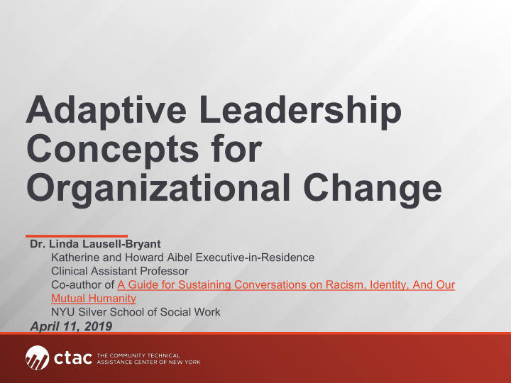 adaptive leadership concepts for organizational change