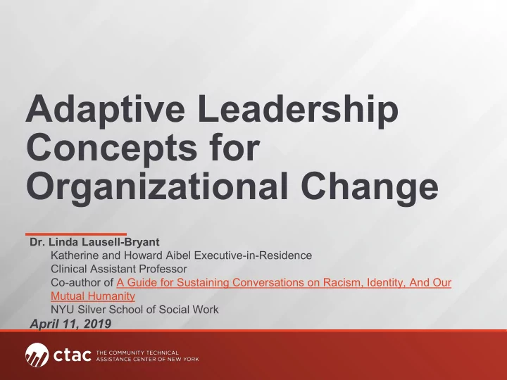 adaptive leadership concepts for organizational change