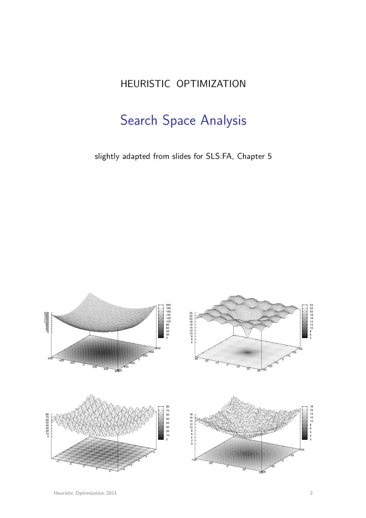 search space analysis