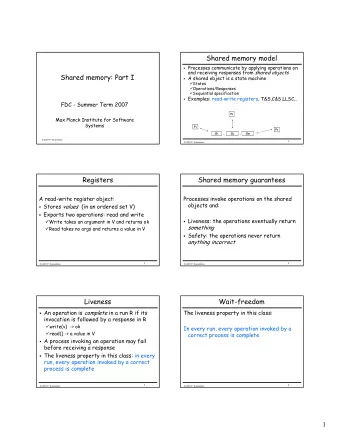 Sharedmemorymodel  Processescommunicatebyapplyingoperationson