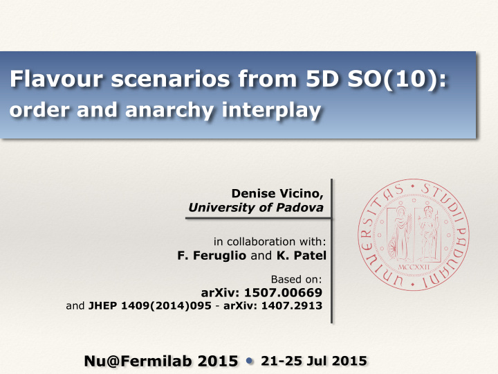 flavour scenarios from 5d so 10