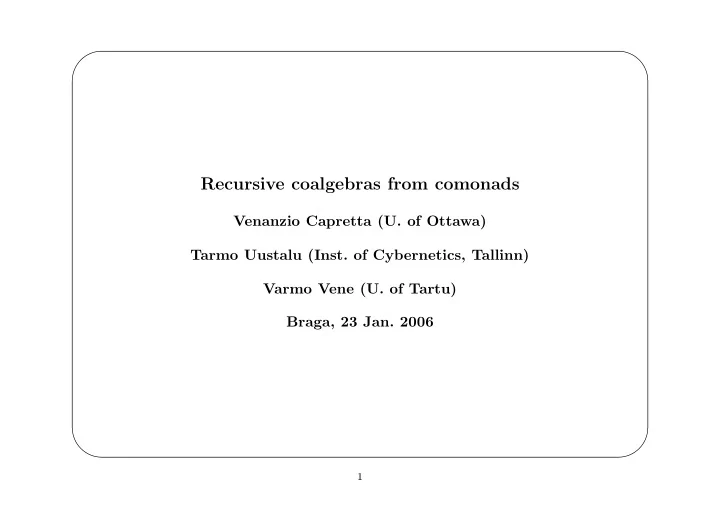 recursive coalgebras from comonads
