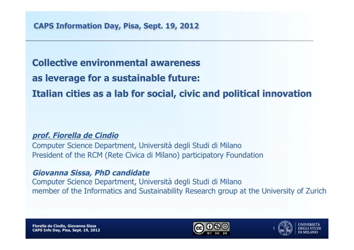 prof fiorella de cindio computer science department