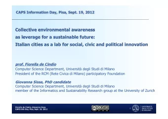 prof. Fiorella de Cindio  Computer Science Department, Universit degli Studi di Milano  President