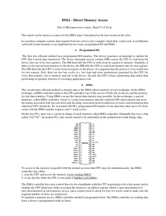 DMA - Direct Memory Access  Part of Microprocessor course, Sharif U of Tech.  This report can be