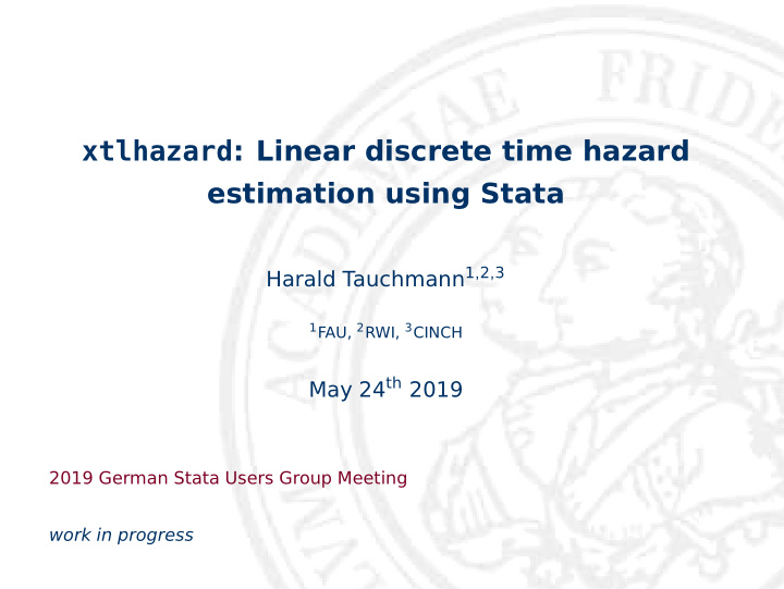 xtlhazard linear discrete time hazard estimation using