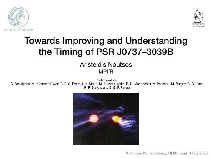 towards improving and understanding the timing of psr