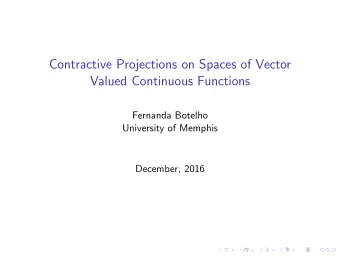 Contractive Projections on Spaces of Vector  Valued Continuous Functions  Fernanda Botelho