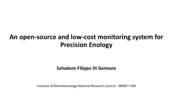 Precision Enology  Salvatore Filippo Di Gennaro  Institute of Biometeorology National Research