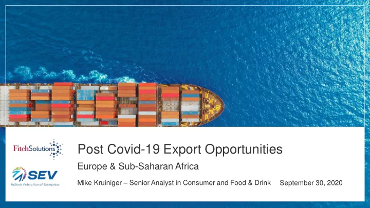 post covid 19 export opportunities